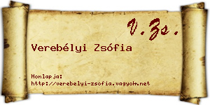 Verebélyi Zsófia névjegykártya